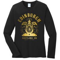 Edinburgh Scotland Uk Vintage Scottish Ladies Long Sleeve Shirt