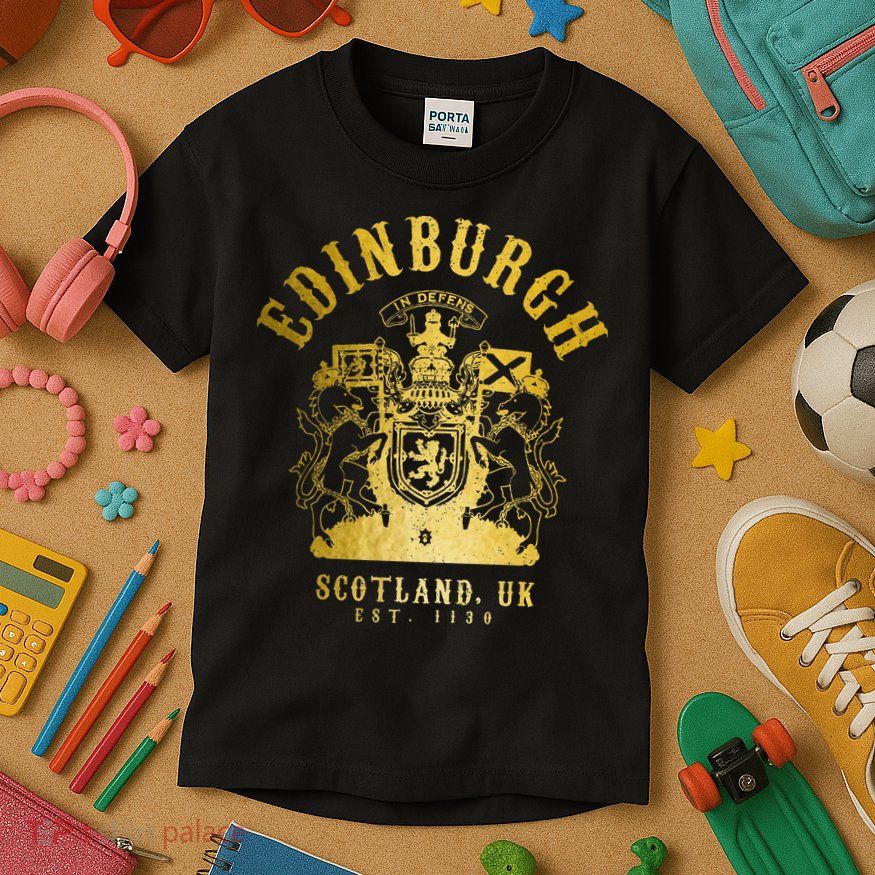 Edinburgh Scotland Uk Vintage Scottish Kids T-Shirt