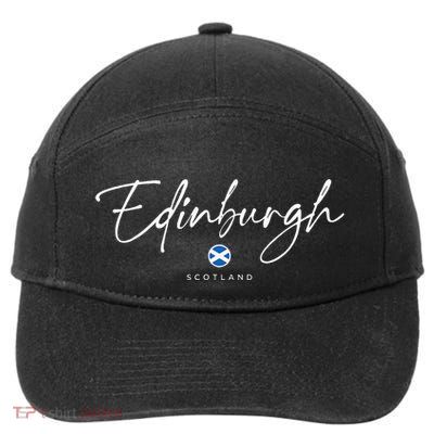 Edinburgh Scotland United Kingdom Uk Flag 7-Panel Snapback Hat