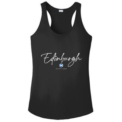 Edinburgh Scotland United Kingdom Uk Flag Ladies PosiCharge Competitor Racerback Tank