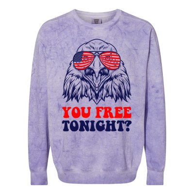 Eagle Sunglasses Usa Patriotic American You Free Tonight Gift Colorblast Crewneck Sweatshirt