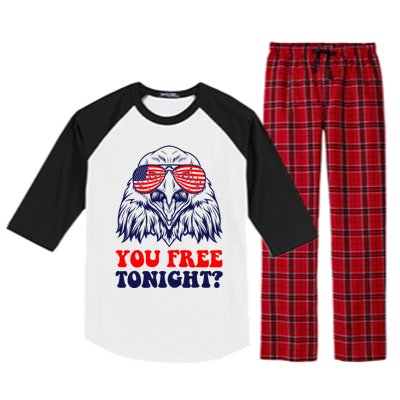 Eagle Sunglasses Usa Patriotic American You Free Tonight Gift Raglan Sleeve Pajama Set