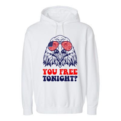 Eagle Sunglasses Usa Patriotic American You Free Tonight Gift Garment-Dyed Fleece Hoodie