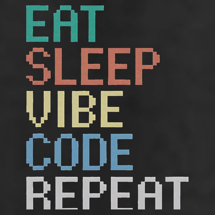 Eat Sleep Vibe Code Repeat Funny Ai Coding Programming 7 Panel Mesh Trucker Snapback Hat