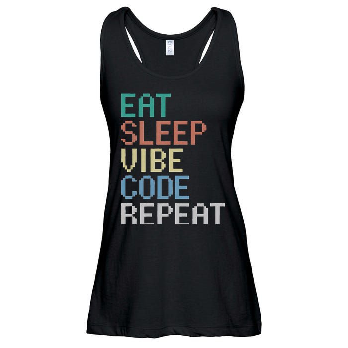 Eat Sleep Vibe Code Repeat Funny Ai Coding Programming Ladies Essential Flowy Tank