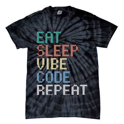 Eat Sleep Vibe Code Repeat Funny Ai Coding Programming Tie-Dye T-Shirt