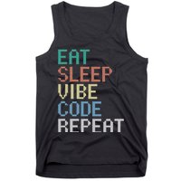 Eat Sleep Vibe Code Repeat Funny Ai Coding Programming Tank Top