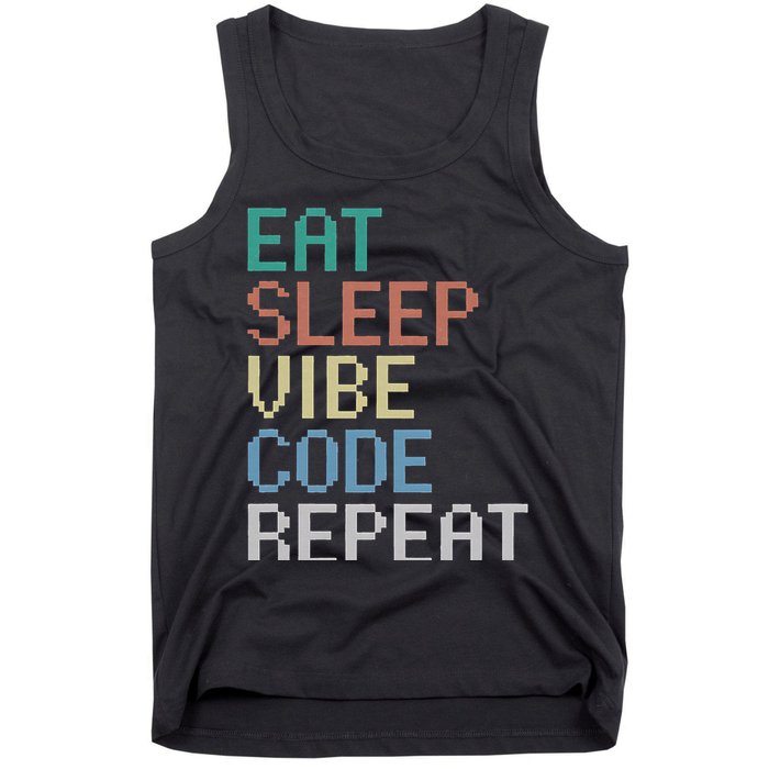 Eat Sleep Vibe Code Repeat Funny Ai Coding Programming Tank Top