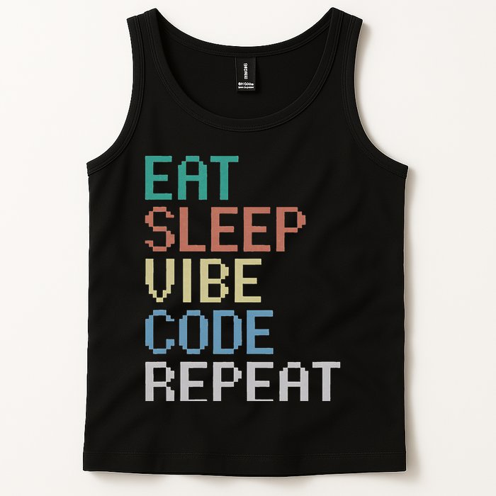 Eat Sleep Vibe Code Repeat Funny Ai Coding Programming Tank Top