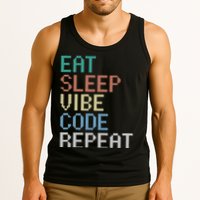 Eat Sleep Vibe Code Repeat Funny Ai Coding Programming Tank Top