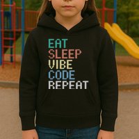 Eat Sleep Vibe Code Repeat Funny Ai Coding Programming Kids Hoodie