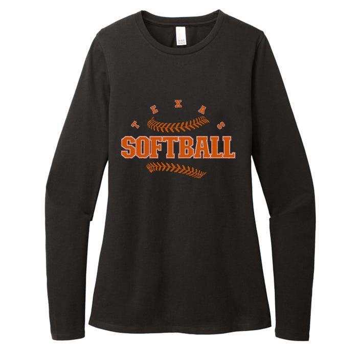 Exas Softball Vintage Eam Retro Softball Fan Womens CVC Long Sleeve Shirt