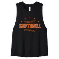 Exas Softball Vintage Eam Retro Softball Fan Women's Racerback Cropped Tank