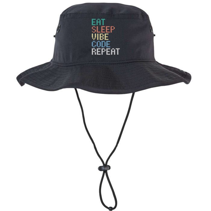 Eat Sleep Vibe Code Repeat Funny AI Coding Programming Legacy Cool Fit Booney Bucket Hat