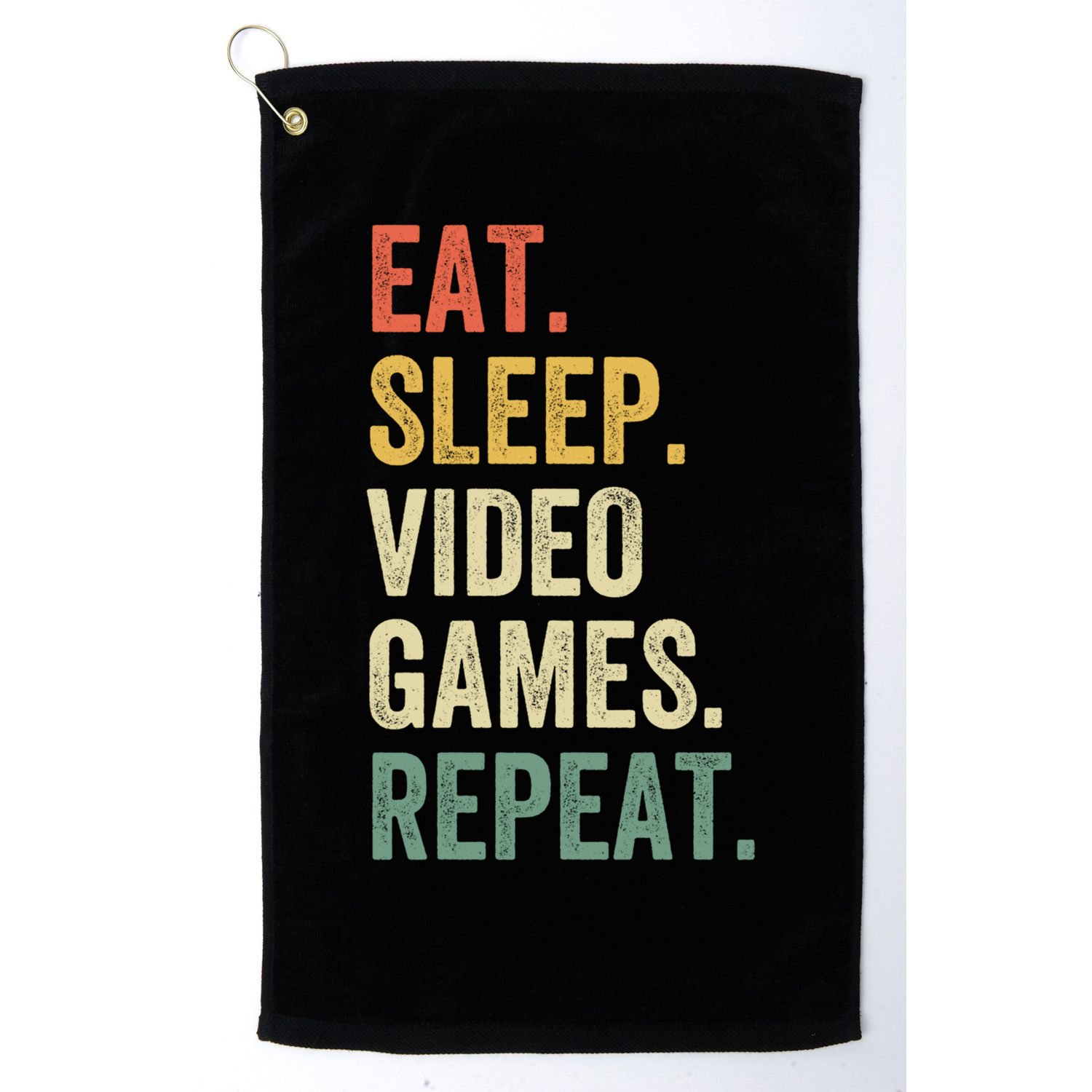 Eat Sleep Video Games Repeat Funny Gamer Vintage Gaming Cute Gift Golf Towel