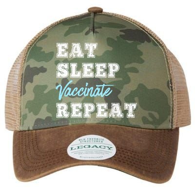 Eat Sleep Vaccinate Repeat Vaccine Lovers Science Nurse Gift Legacy Tie Dye Trucker Hat