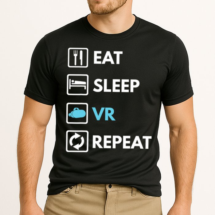 Eat Sleep Vr Repeat Funny Vr Gamer Boy Vr Athlete Cooling Performance Crew T-Shirt