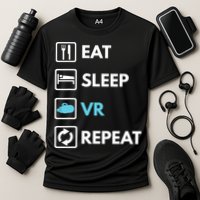 Eat Sleep Vr Repeat Funny Vr Gamer Boy Vr Athlete Cooling Performance Crew T-Shirt
