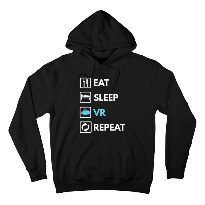 Eat Sleep Vr Repeat Funny Vr Gamer Boy Vr Athlete Hoodie