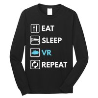 Eat Sleep Vr Repeat Funny Vr Gamer Boy Vr Athlete Long Sleeve Shirt