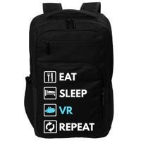 Eat Sleep Vr Repeat Funny Vr Gamer Boy Vr Athlete Impact Tech Backpack