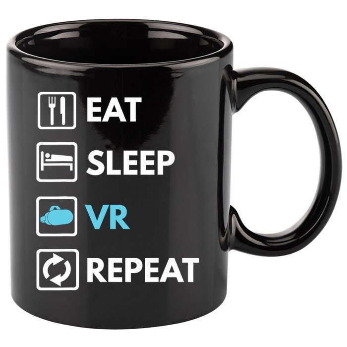 Eat Sleep Vr Repeat Funny Vr Gamer Boy Vr Athlete 11oz C Handle Ceramic Mug