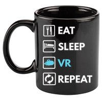 Eat Sleep Vr Repeat Funny Vr Gamer Boy Vr Athlete 11oz C Handle Ceramic Mug