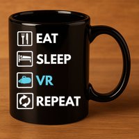 Eat Sleep Vr Repeat Funny Vr Gamer Boy Vr Athlete 11oz C Handle Ceramic Mug
