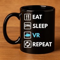 Eat Sleep Vr Repeat Funny Vr Gamer Boy Vr Athlete 11oz C Handle Ceramic Mug
