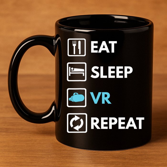 Eat Sleep Vr Repeat Funny Vr Gamer Boy Vr Athlete 11oz C Handle Ceramic Mug