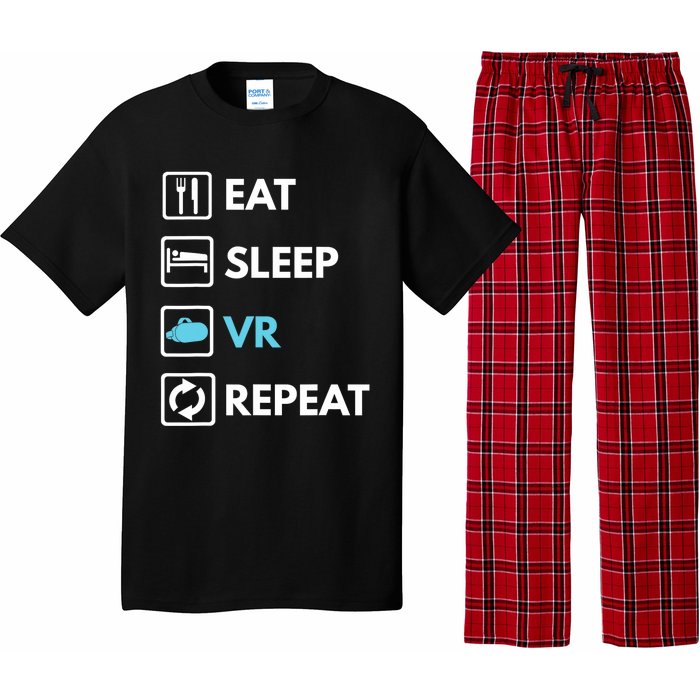 Eat Sleep Vr Repeat Funny Vr Gamer Boy Vr Athlete Pajama Set