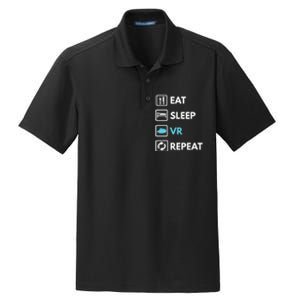 Eat Sleep Vr Repeat Funny Vr Gamer Boy Vr Athlete Dry Zone Grid Polo