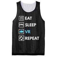 Eat Sleep Vr Repeat Funny Vr Gamer Boy Vr Athlete Mesh Reversible Basketball Jersey Tank