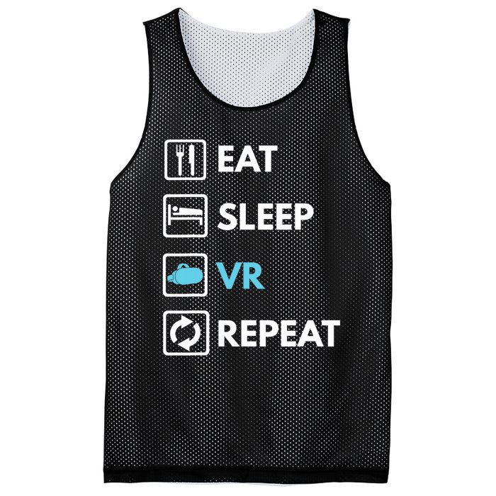 Eat Sleep Vr Repeat Funny Vr Gamer Boy Vr Athlete Mesh Reversible Basketball Jersey Tank