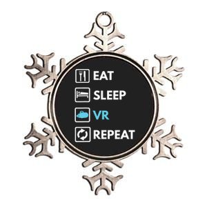 Eat Sleep Vr Repeat Funny Vr Gamer Boy Vr Athlete Metallic Star Ornament