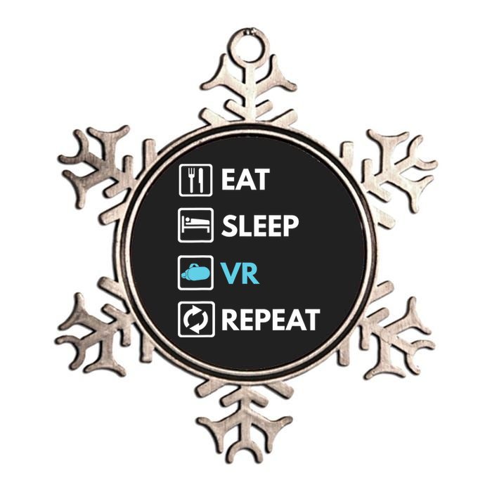 Eat Sleep Vr Repeat Funny Vr Gamer Boy Vr Athlete Metallic Star Ornament