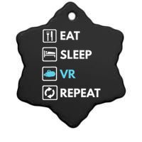 Eat Sleep Vr Repeat Funny Vr Gamer Boy Vr Athlete Ceramic Star Ornament