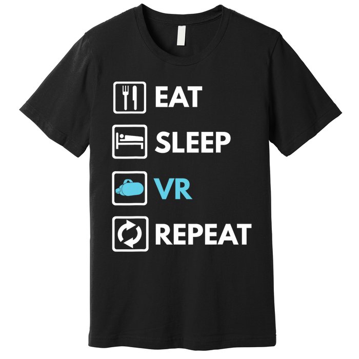 Eat Sleep Vr Repeat Funny Vr Gamer Boy Vr Athlete Premium T-Shirt