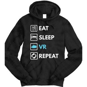 Eat Sleep Vr Repeat Funny Vr Gamer Boy Vr Athlete Tie Dye Hoodie