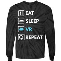 Eat Sleep Vr Repeat Funny Vr Gamer Boy Vr Athlete Tie-Dye Long Sleeve Shirt