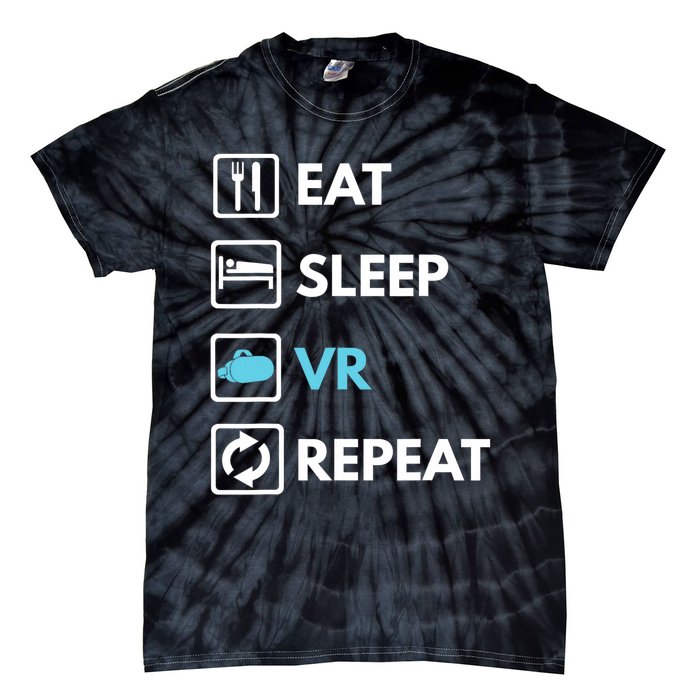 Eat Sleep Vr Repeat Funny Vr Gamer Boy Vr Athlete Tie-Dye T-Shirt