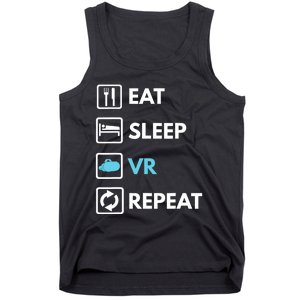 Eat Sleep Vr Repeat Funny Vr Gamer Boy Vr Athlete Tank Top