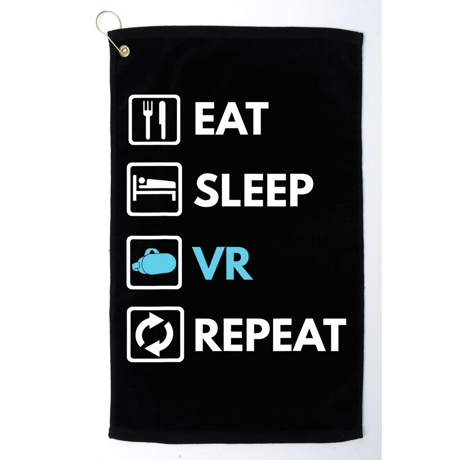 Eat Sleep Vr Repeat Funny Vr Gamer Boy Vr Athlete Golf Towel