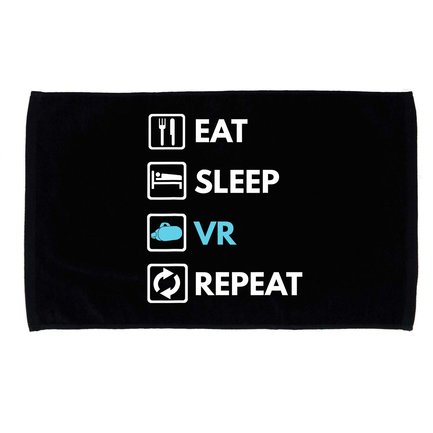 Eat Sleep Vr Repeat Funny Vr Gamer Boy Vr Athlete Microfiber Hand Towel