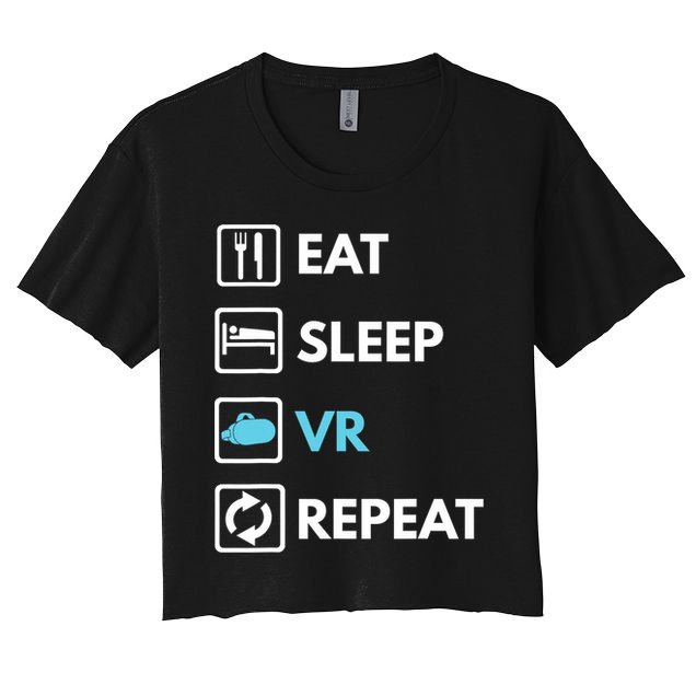 Eat Sleep Vr Repeat Funny Vr Gamer Boy Vr Athlete Women's Crop Top Tee