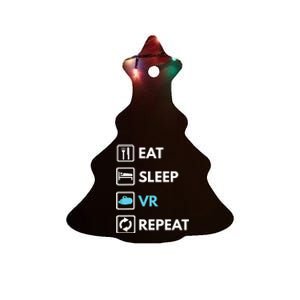 Eat Sleep Vr Repeat Funny Vr Gamer Boy Vr Athlete Ceramic Tree Ornament