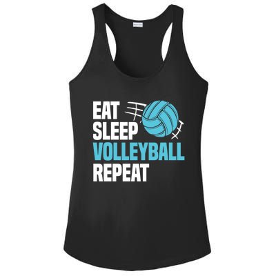 Eat Sleep Volleyball Repeat Cool Funny Team Coaches Quotes Gift Ladies PosiCharge Competitor Racerback Tank