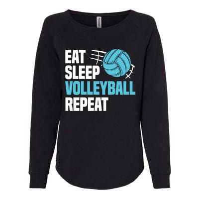 Eat Sleep Volleyball Repeat Cool Funny Team Coaches Quotes Gift Womens California Wash Sweatshirt