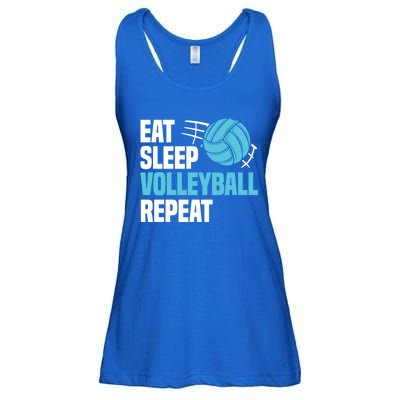 Eat Sleep Volleyball Repeat Cool Funny Team Coaches Quotes Gift Ladies Essential Flowy Tank