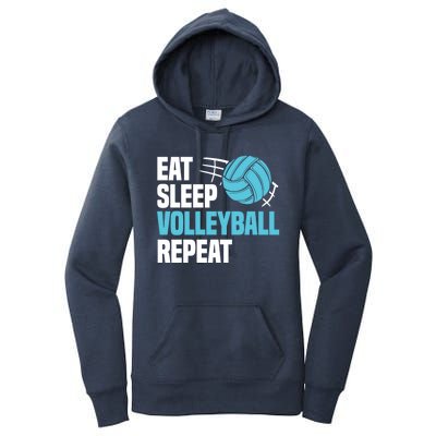 Eat Sleep Volleyball Repeat Cool Funny Team Coaches Quotes Gift Women's Pullover Hoodie